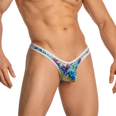 Daniel Alexander DAK076 Thong with animal print and transparency Sexy Men's Underwear Choice
