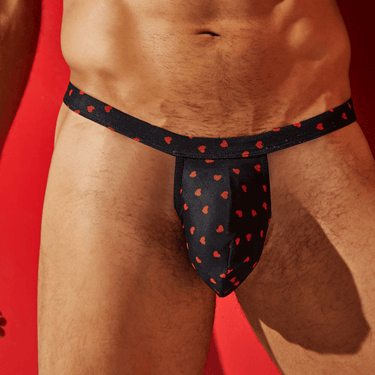 Secret Male SMK022 Flower Laced Thong with Hearts Modern Male Lingerie