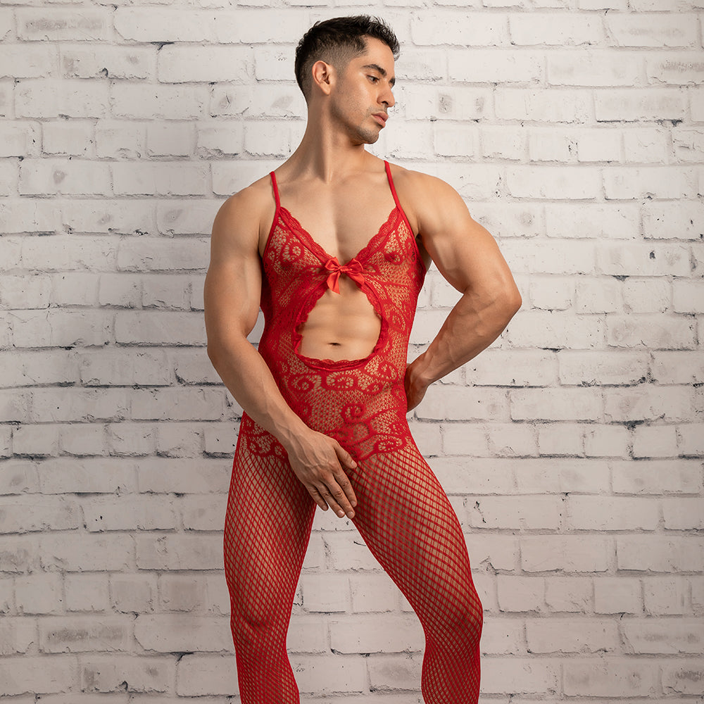 Secret Male SMC009 Sexy  Crocheted Fishnet Bodystockings - Erogenos