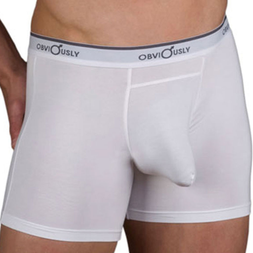 Obviously for Men Anatomical Pocket Boxer Briefs White MAA011 at