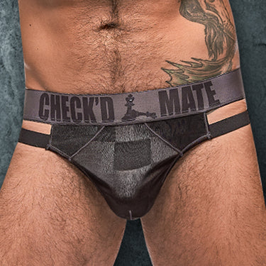 Male Power 411251 Checked Mate Cutout Thong - Erogenos