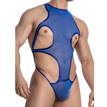 Miami Jock MJV035 Body Suit Leather Sides Naked - Erogenos